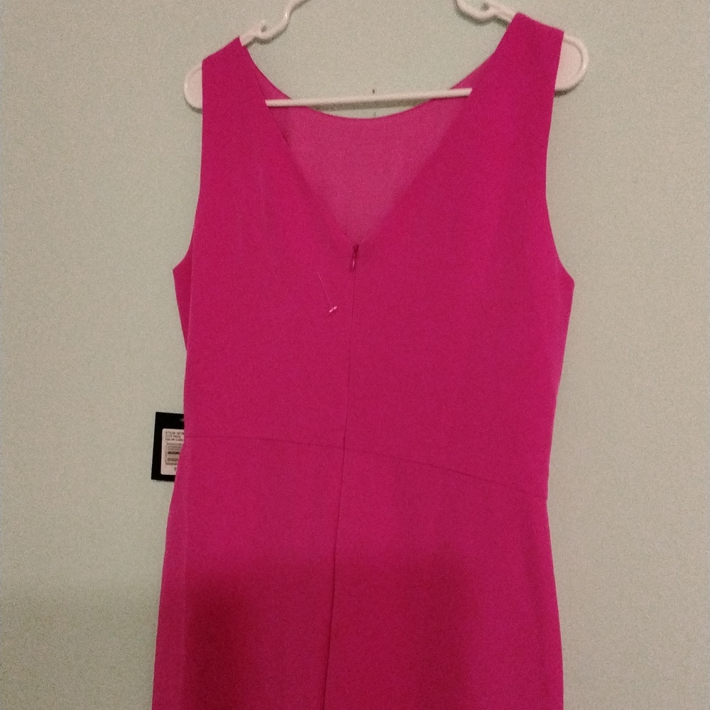 Women's NWT hot pink/Fuchsia Firmal Jumpsuit by Marina dresses size 10 - Picture 6 of 7